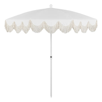 Mariner 6.5 ft. Classic Cottage Fringe Tassel Market Beach Umbrella